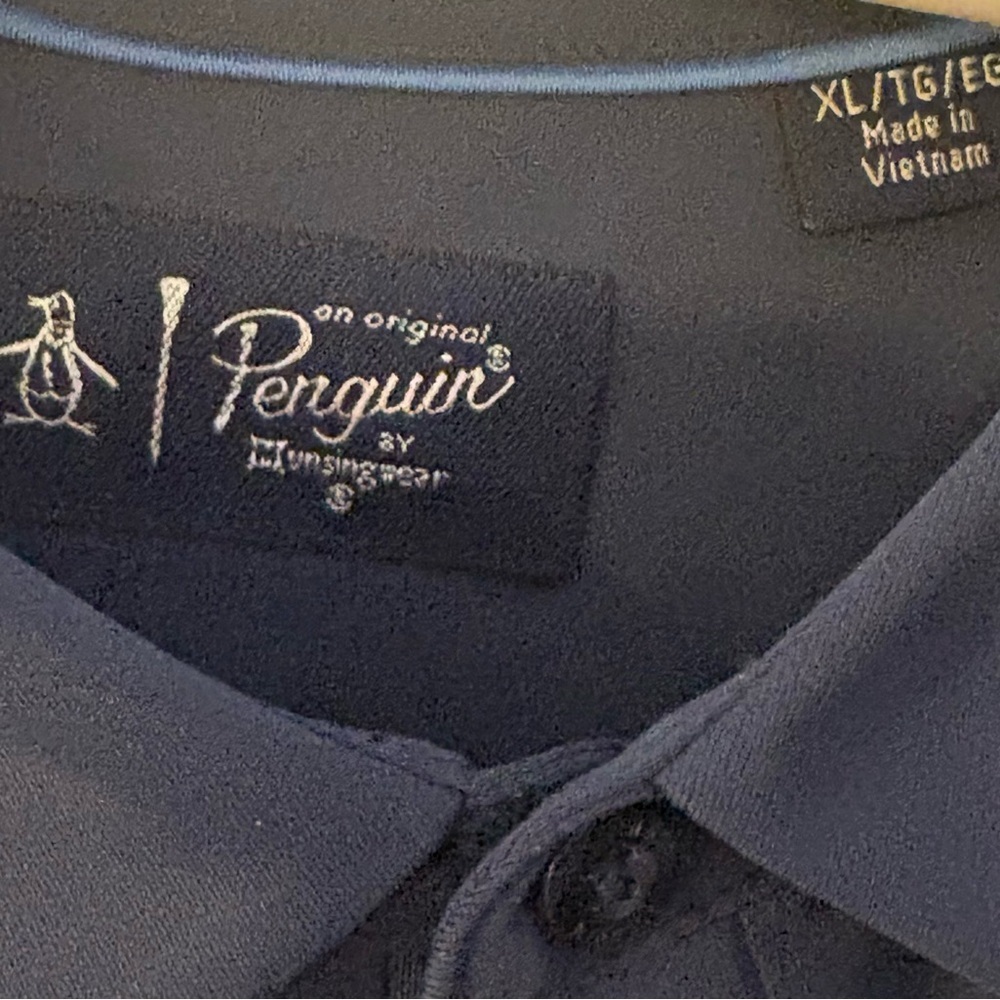 Original Penguin Men's Two-Tone Blue Golf Shirt - Picture 3 of 3